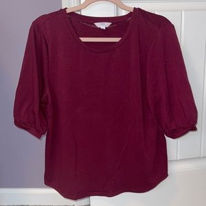 Magenta Blouse with cuffed sleeves